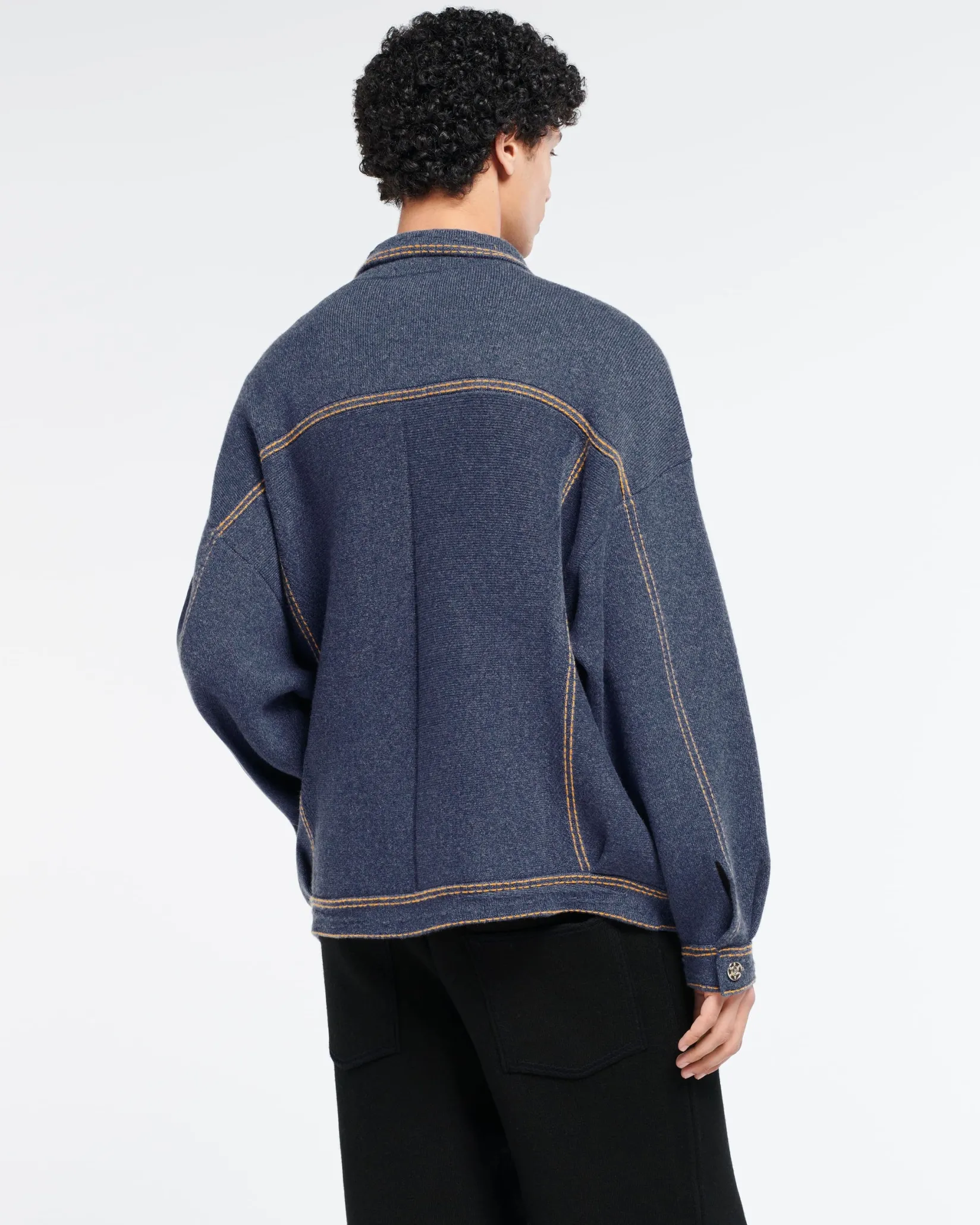 Barrie Denim oversized cashmere and cotton jacket