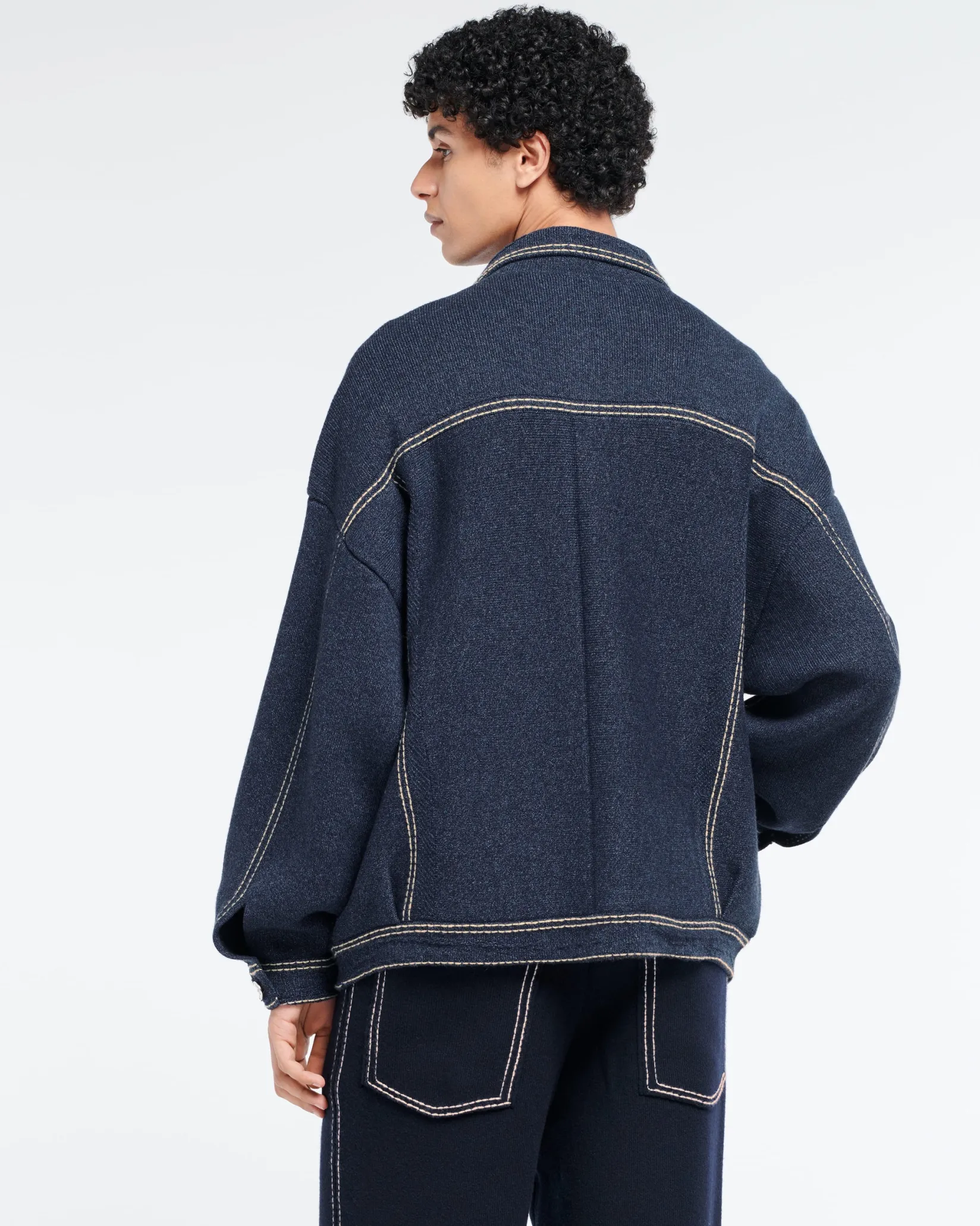 Barrie Denim oversized cashmere and cotton jacket