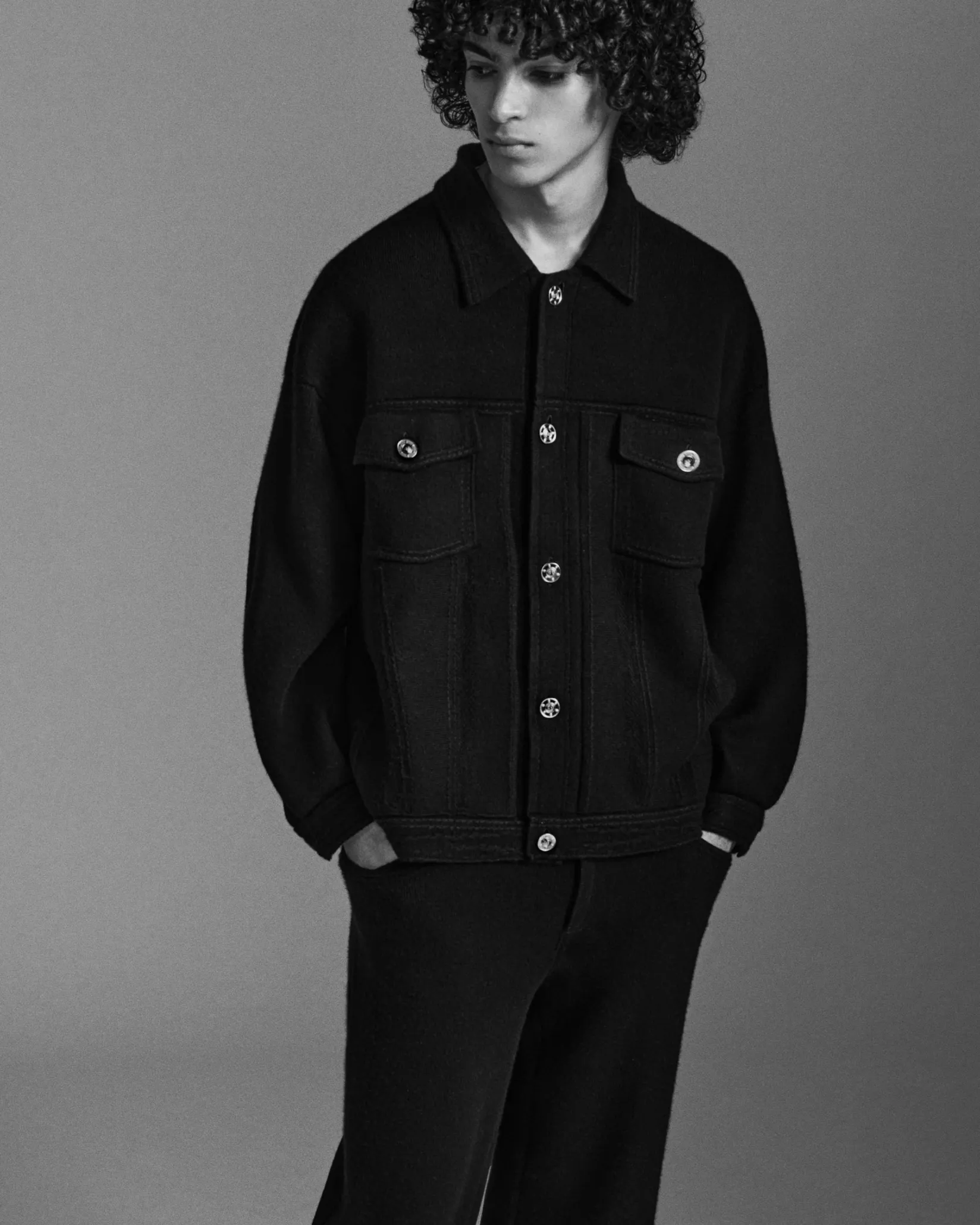 Barrie Denim oversized cashmere and cotton jacket