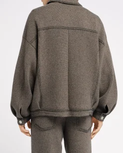 Barrie Denim oversized cashmere and cotton jacket