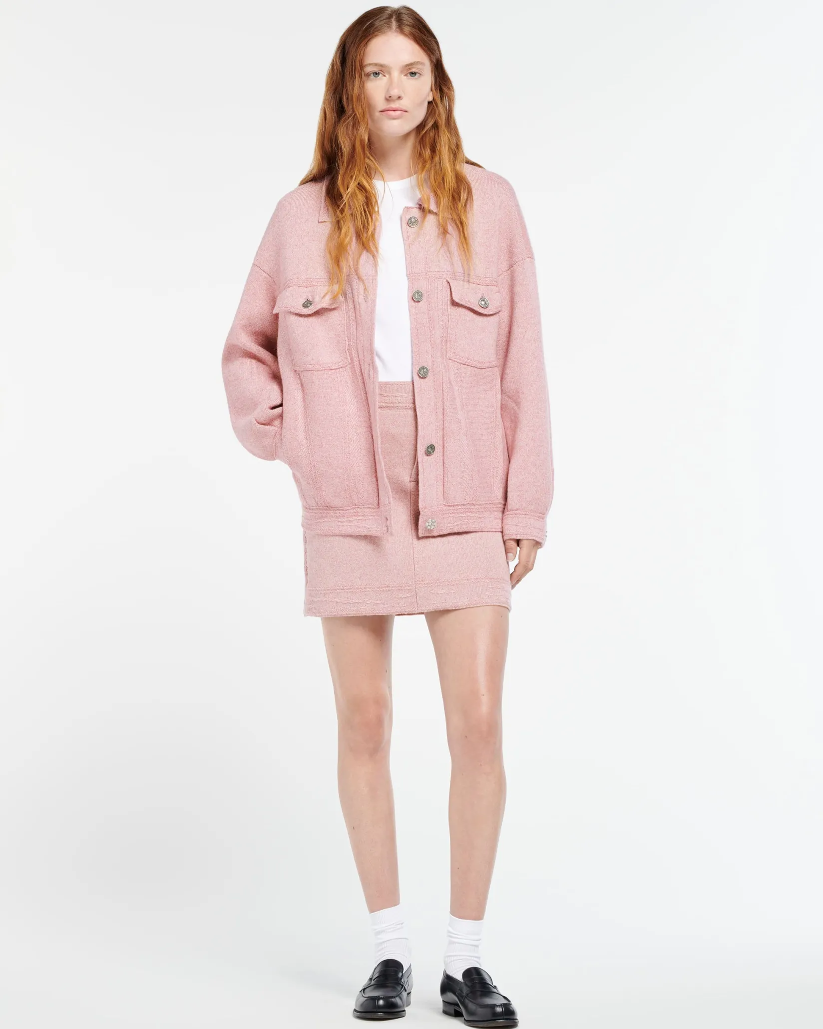 Women Barrie Denim oversized cashmere and cotton jacket