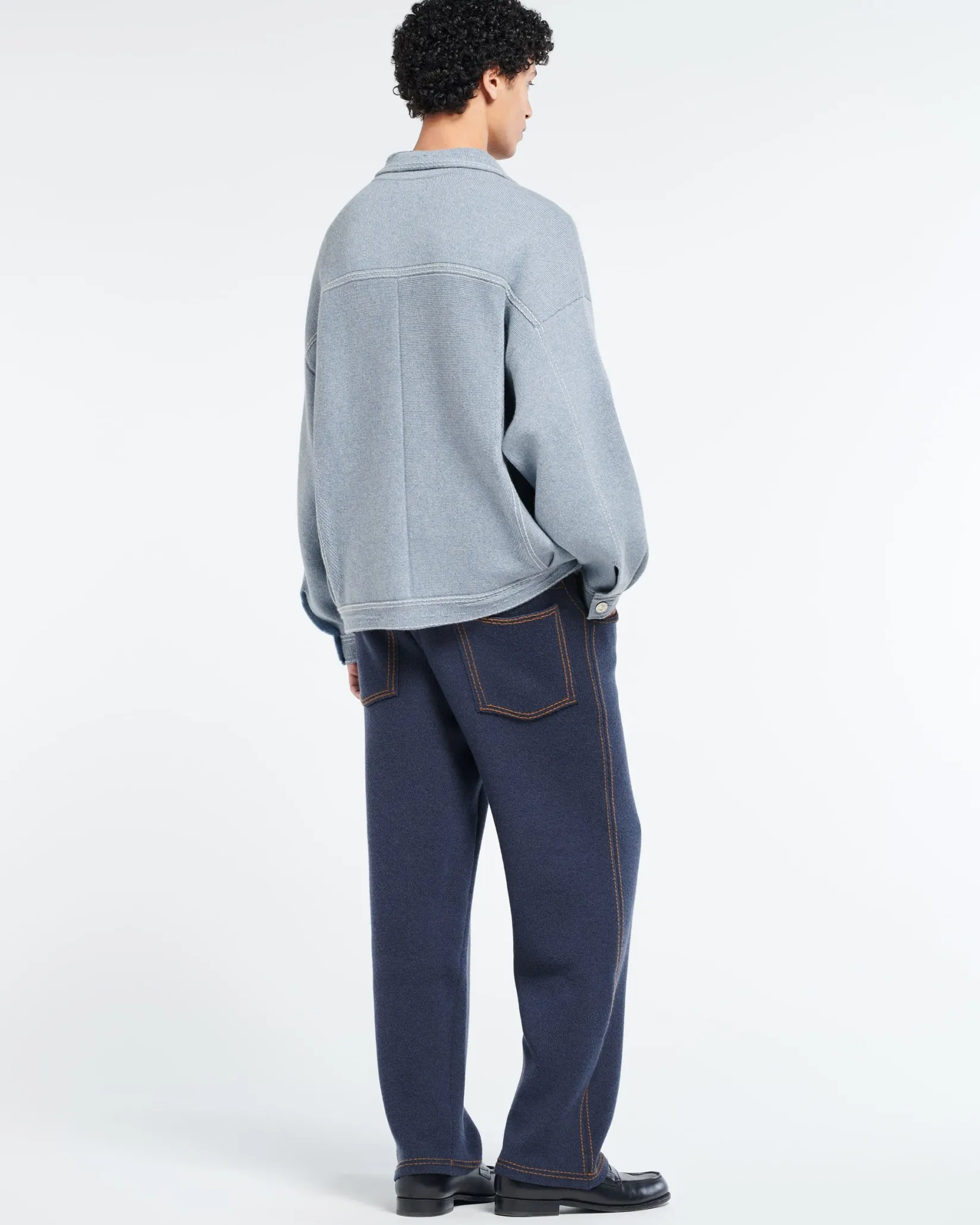 Barrie Denim oversized cashmere and cotton jacket