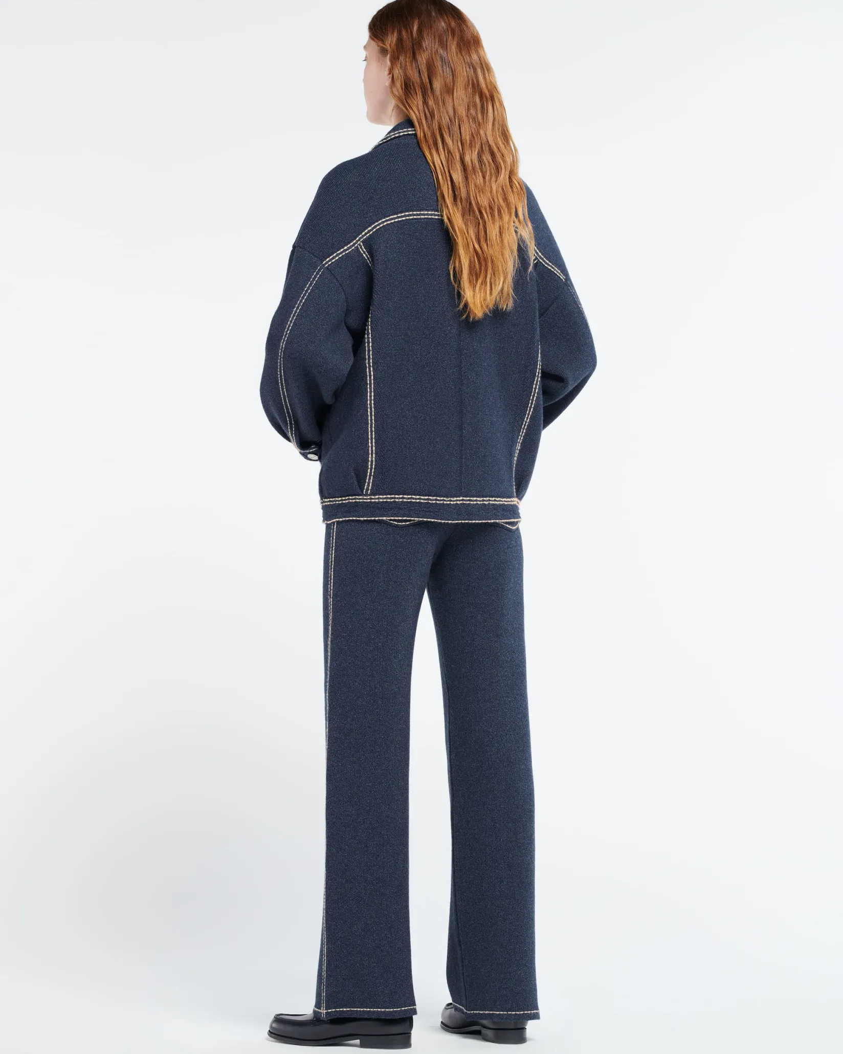 Women Barrie Denim oversized cashmere and cotton jacket