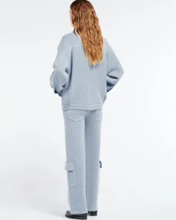 Women Barrie Denim oversized cashmere and cotton jacket