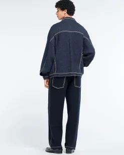 Barrie Denim oversized cashmere and cotton jacket