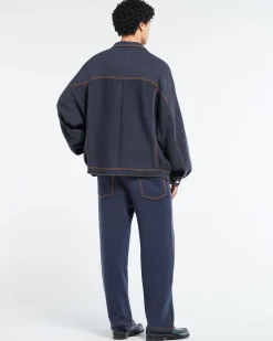 Barrie Denim oversized cashmere and cotton jacket