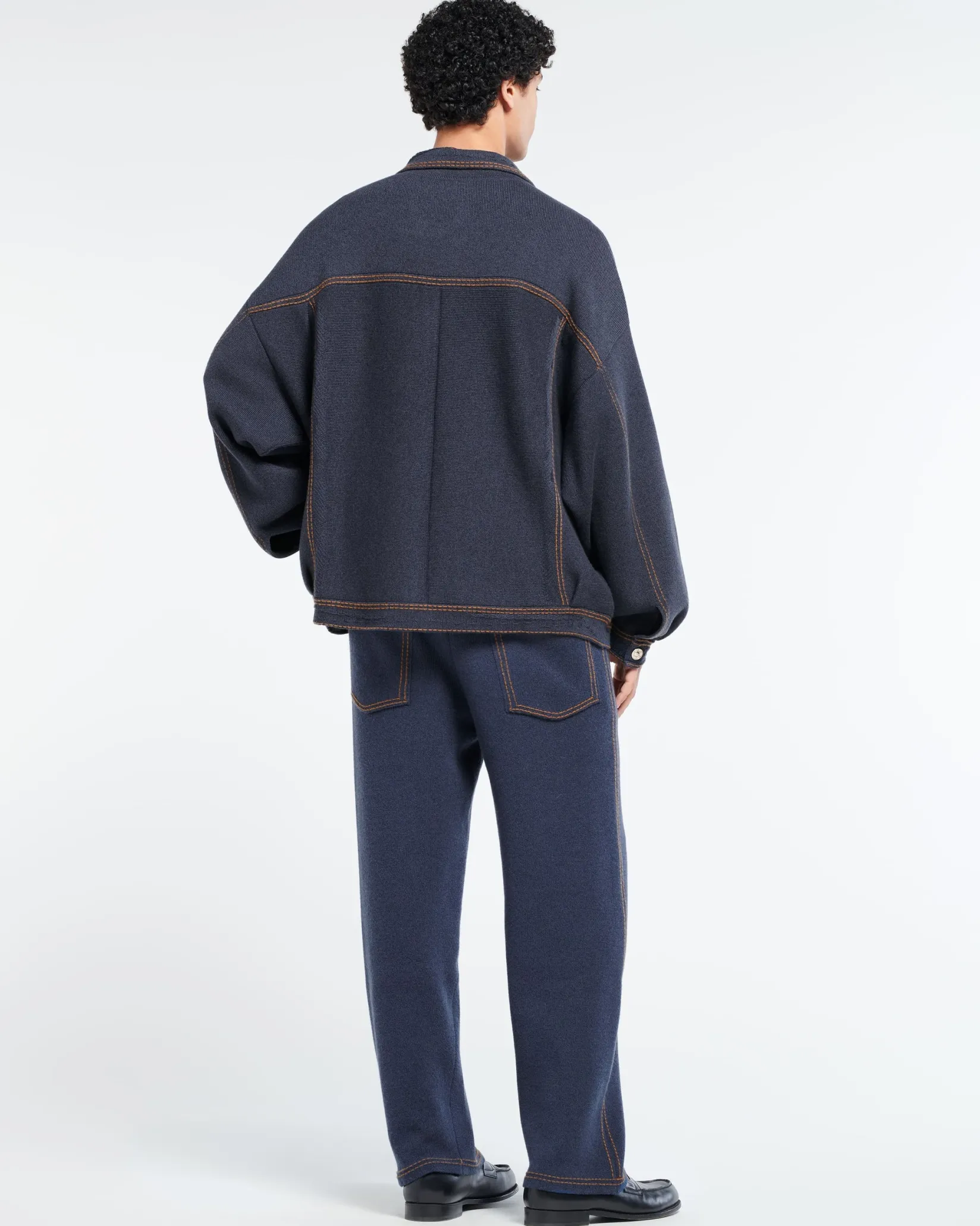 Barrie Denim oversized cashmere and cotton jacket