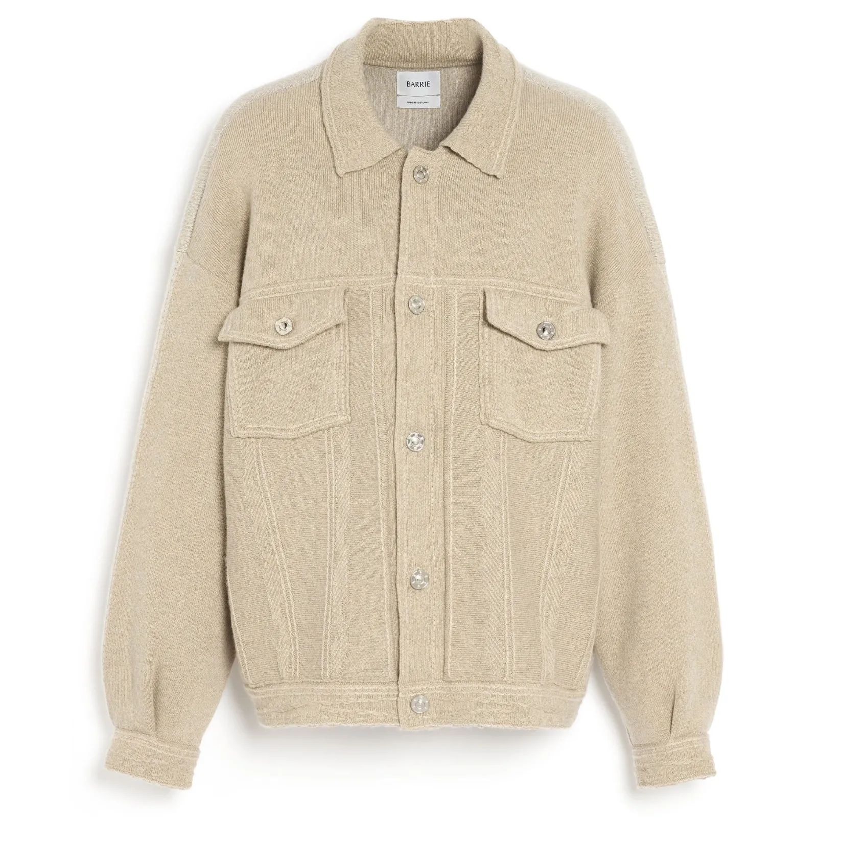 Barrie Denim oversized patchwork cashmere and cotton jacket