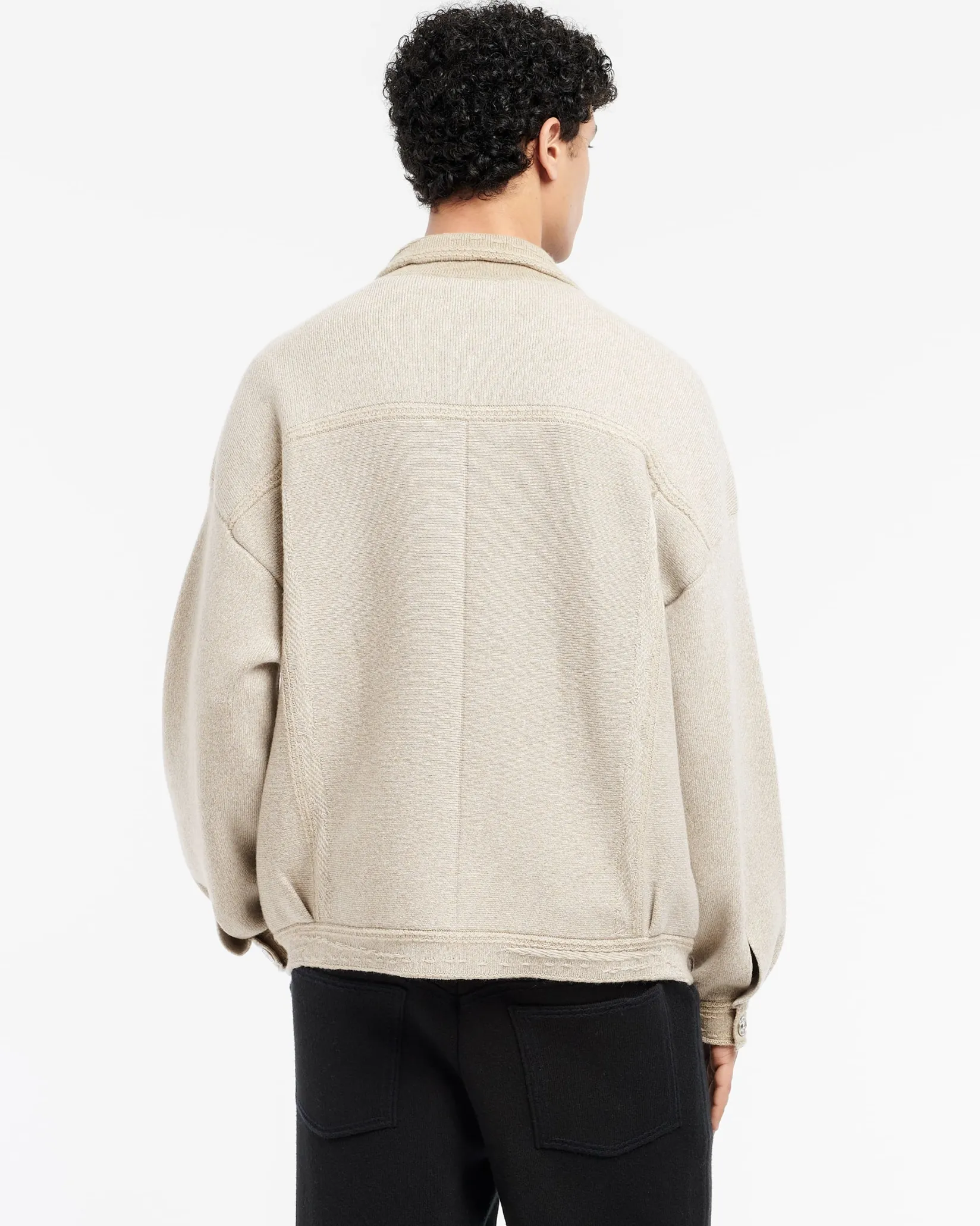 Barrie Denim oversized patchwork cashmere and cotton jacket