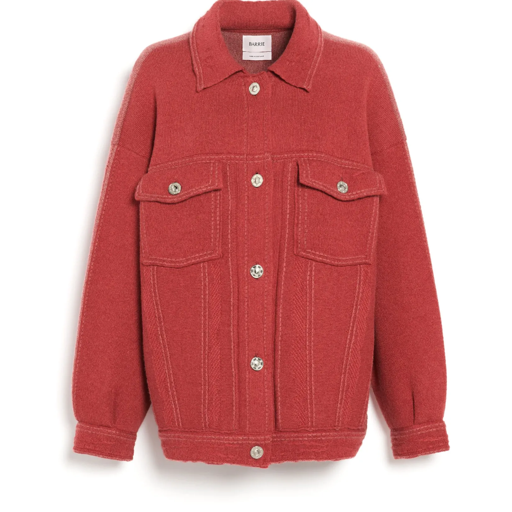 Women Barrie Denim patchwork oversized cashmere and cotton jacket