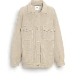 Women Barrie Denim patchwork oversized cashmere and cotton jacket