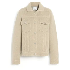 Women Barrie Denim patchwork regular cashmere and cotton jacket