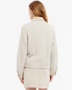 Women Barrie Denim patchwork regular cashmere and cotton jacket