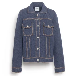 Women Barrie Denim regular cashmere and cotton jacket