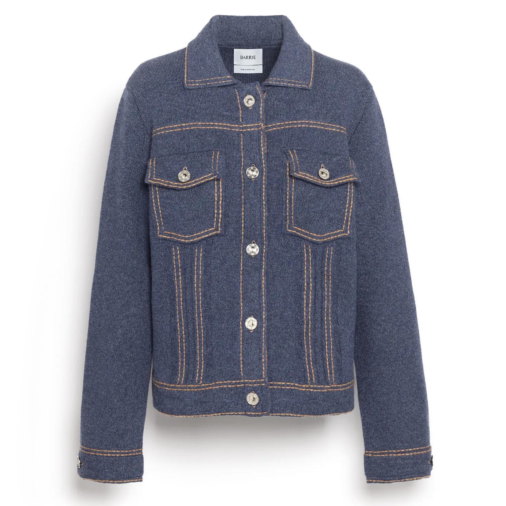 Women Barrie Denim regular cashmere and cotton jacket