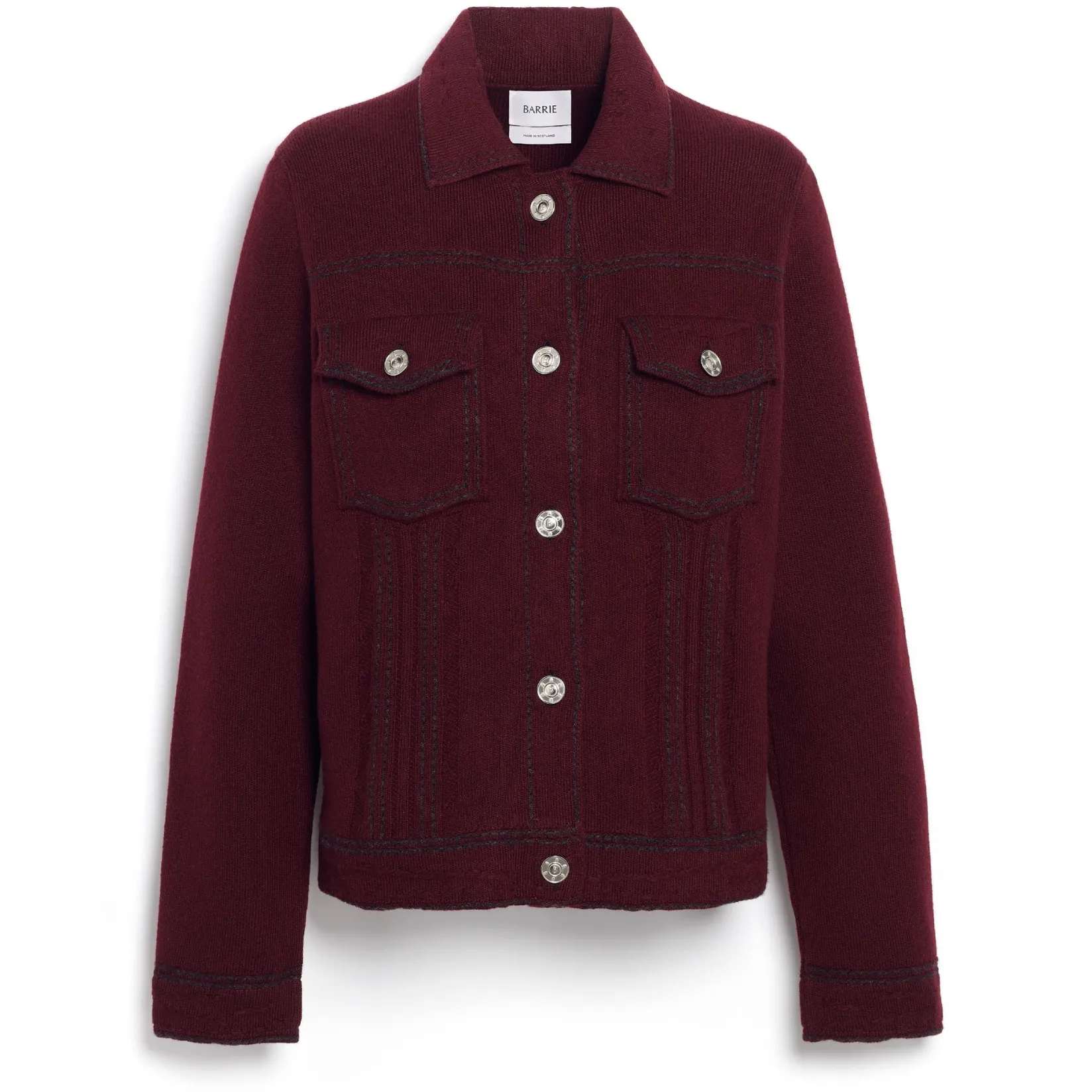 Women Barrie Denim regular cashmere and cotton jacket