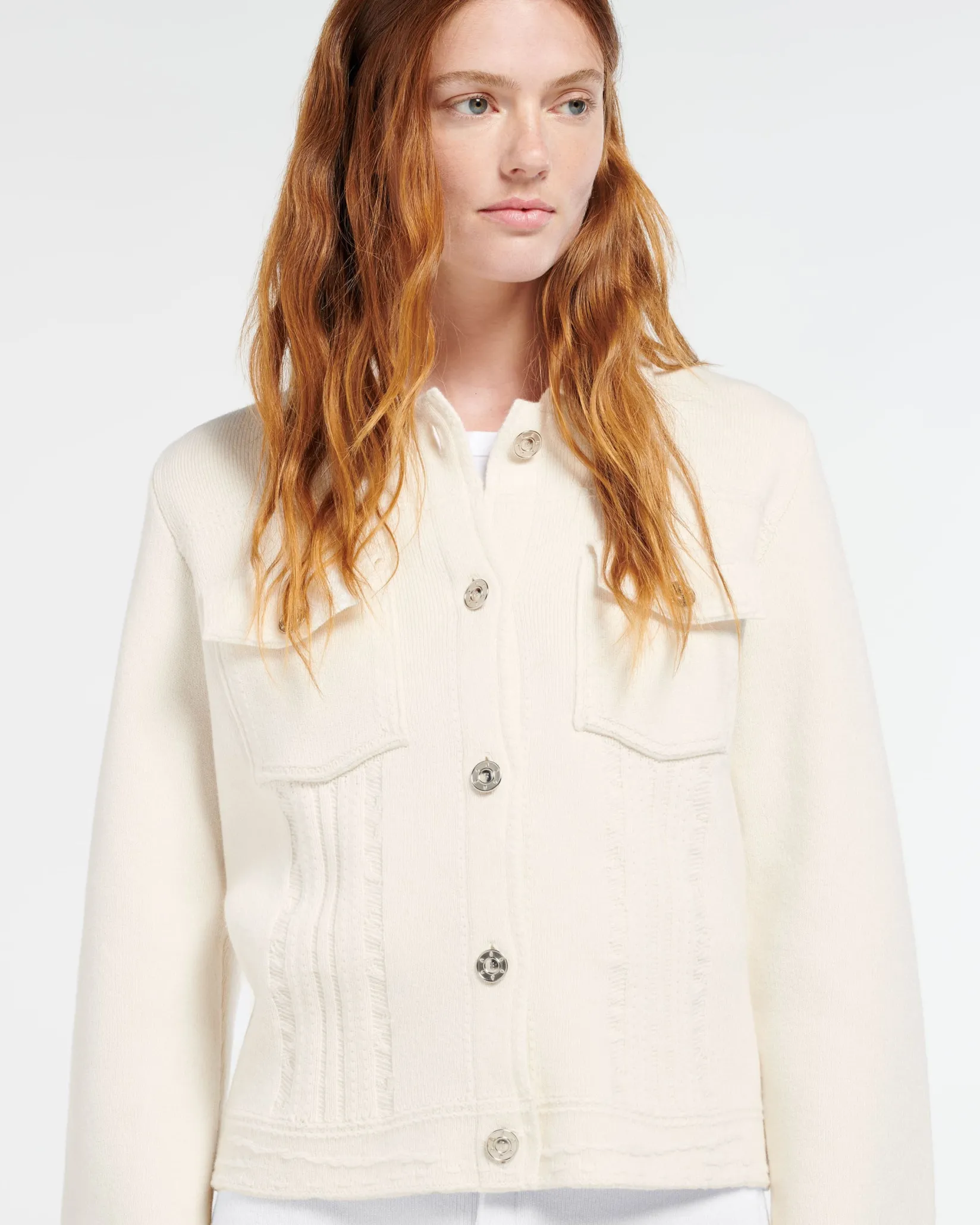 Women Barrie Denim regular cashmere and cotton jacket