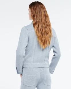 Women Barrie Denim regular cashmere and cotton jacket