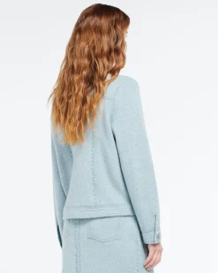 Women Barrie Denim regular cashmere and cotton jacket