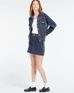Women Barrie Denim regular cashmere and cotton jacket