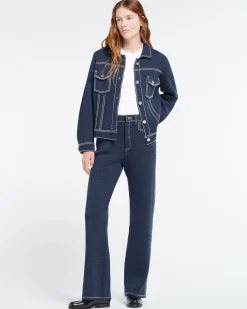 Women Barrie Denim regular cashmere and cotton jacket