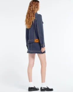 Women Barrie Denim regular cashmere and cotton jacket