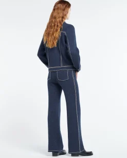 Women Barrie Denim regular cashmere and cotton jacket