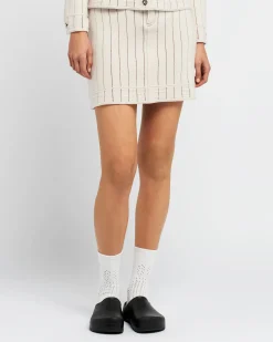 Women Barrie Denim Uniform cashmere and cotton skirt