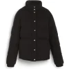 Women Barrie Down jacket in cashmere, wool and silk with thin stripes