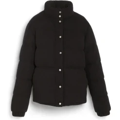 Women Barrie Down jacket in cashmere, wool and silk with thin stripes