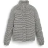 Women Barrie Down jacket in cashmere, wool and silk with thin stripes