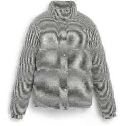 Women Barrie Down jacket in cashmere, wool and silk with thin stripes