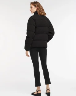 Women Barrie Down jacket in cashmere, wool and silk with thin stripes