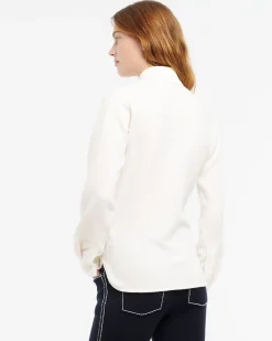 Women Barrie Fitted cashmere and cotton striped shirt