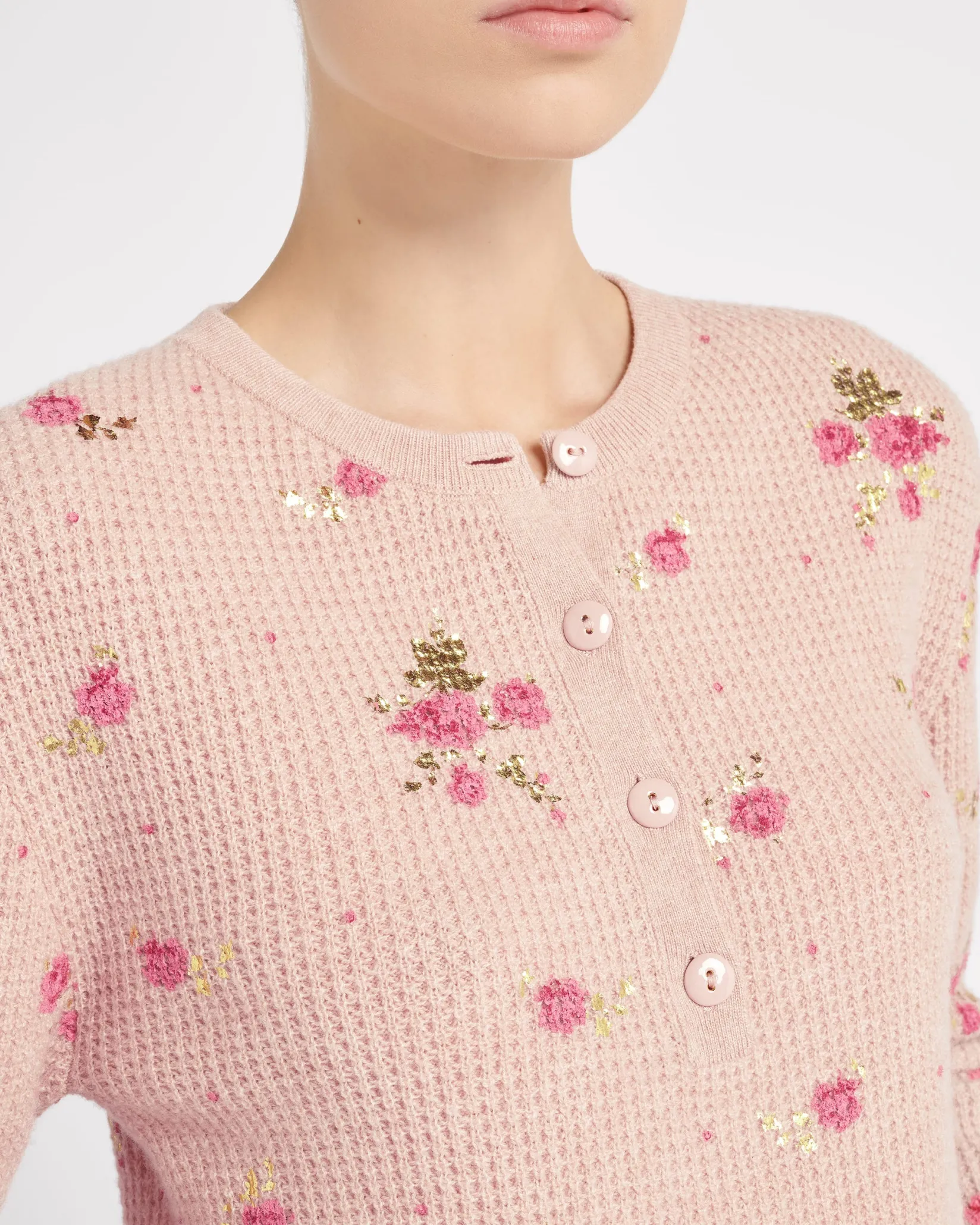 Women Barrie Floral print cashmere jumper