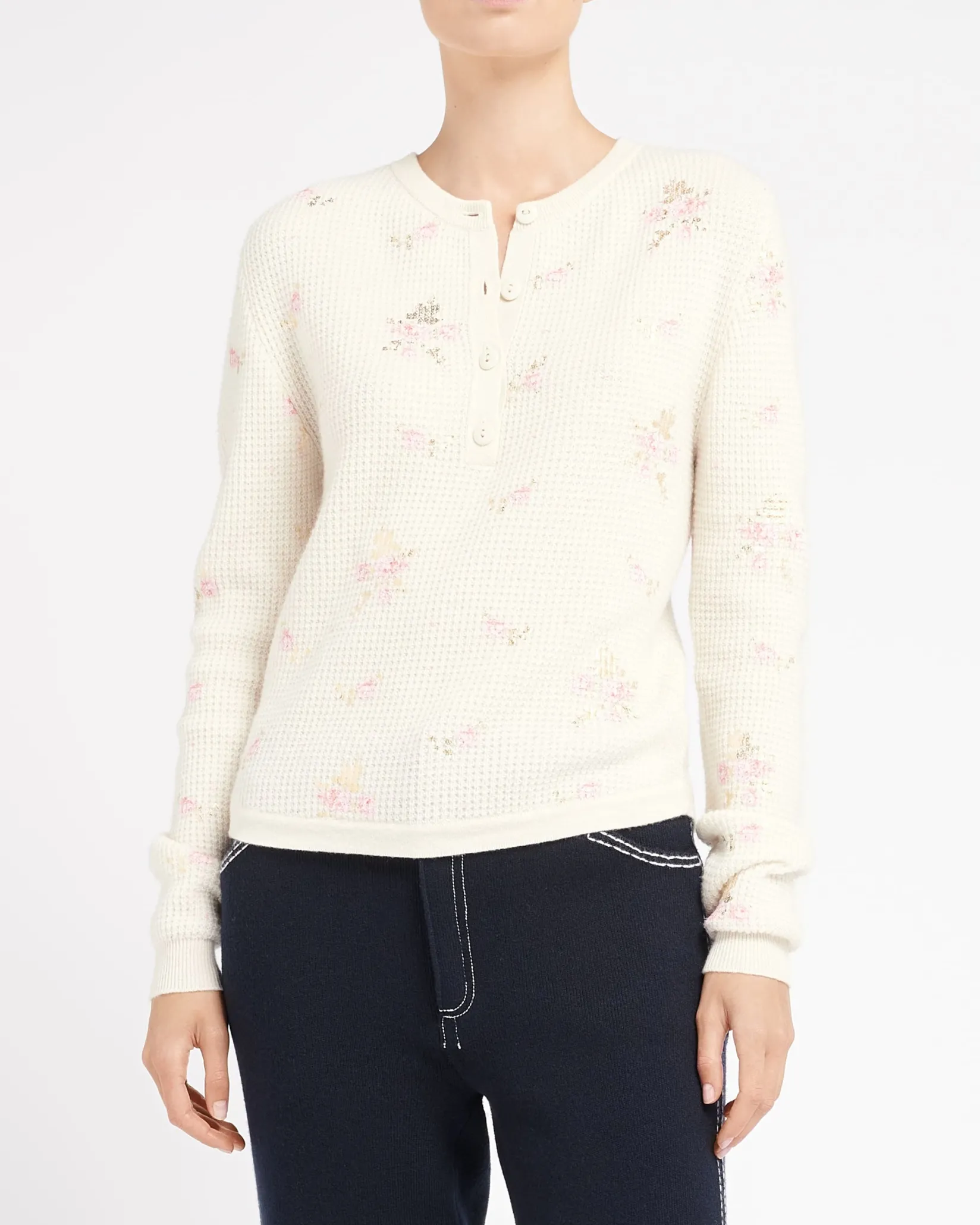 Women Barrie Floral print cashmere jumper
