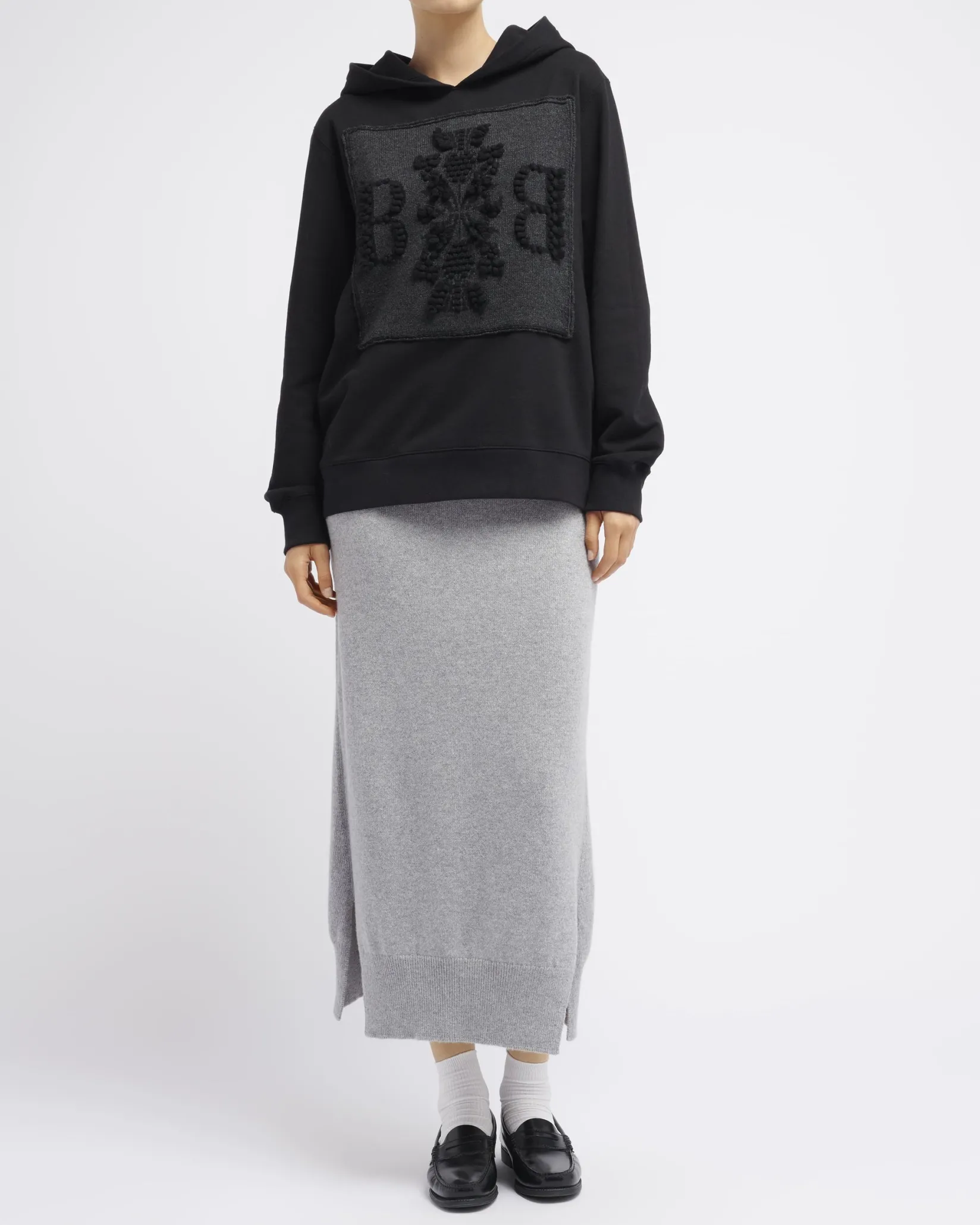 Women Barrie Hoodie with logo cashmere patch