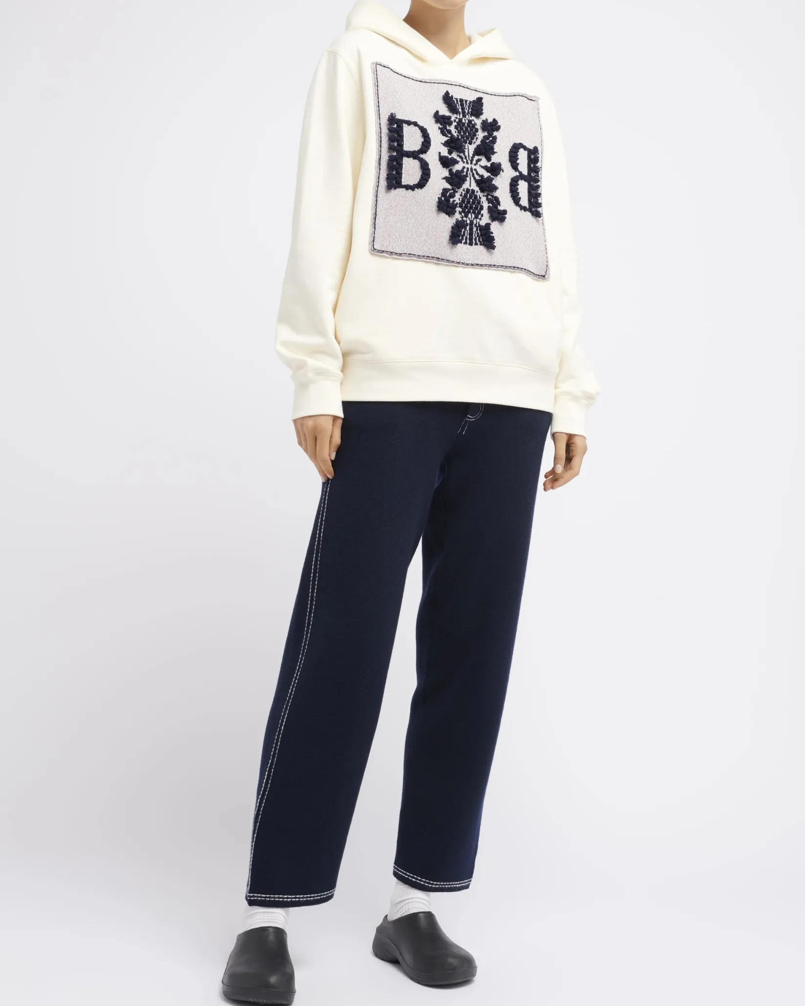 Women Barrie Hoodie with logo cashmere patch