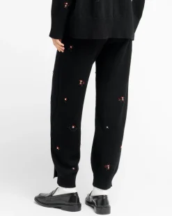 Women Barrie Iconic embroidered trousers in cashmere