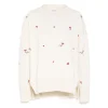 Women Barrie Iconic oversized jumper in cashmere with floral embroidery