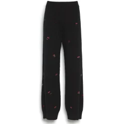 Women Barrie Iconic trousers in cashmere with floral embroidery