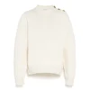 Women Barrie Jumper in chunky cashmere with gold buttons