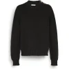 Women Barrie Jumper in chunky cashmere with gold buttons