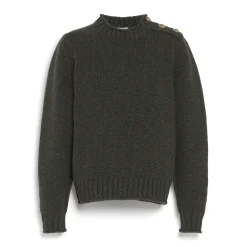 Women Barrie Jumper in chunky cashmere with gold buttons