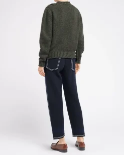 Women Barrie Jumper in chunky cashmere with gold buttons