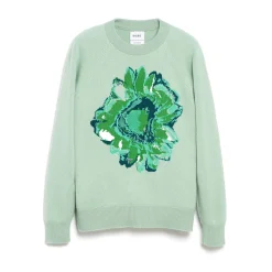 Barrie Jumper with a flower motif in cashmere and cotton