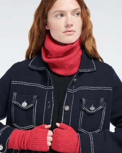 Women Barrie Long cashmere fingerless gloves