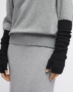 Women Barrie Long cashmere fingerless gloves