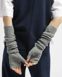 Women Barrie Long cashmere fingerless gloves