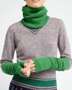 Women Barrie Long cashmere fingerless gloves